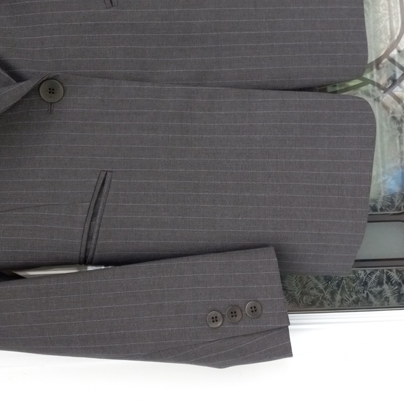 Lafayette NewYork148 Grey+Sl.Blue Pinstripe Women's Blazer 100%Wool Size4P Excel - Picture 5 of 14